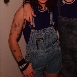 Jordache Short Overalls with Front Pocket - Denim